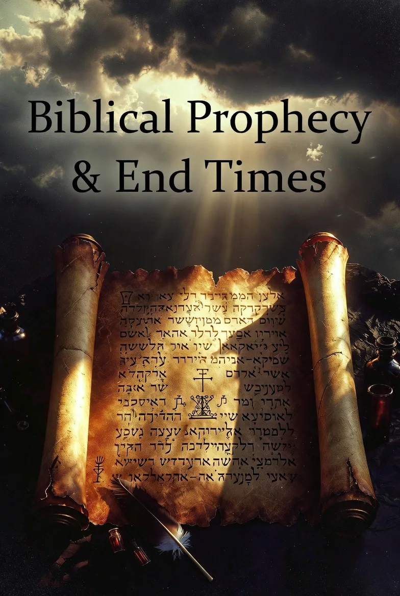 Ancient scroll with Biblical prophecy text — End Times overview